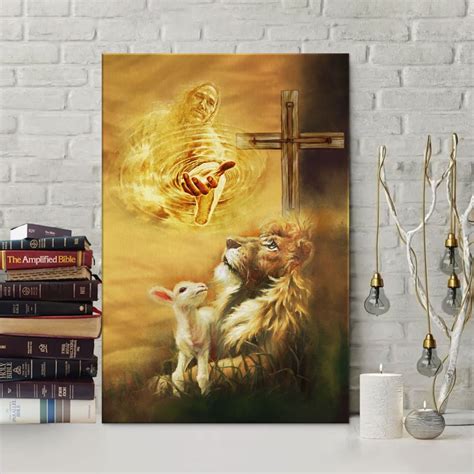 Jesus Christ - Lamb Of God & Lion Of Judah Canvas Art - Bible Verse Ca ...