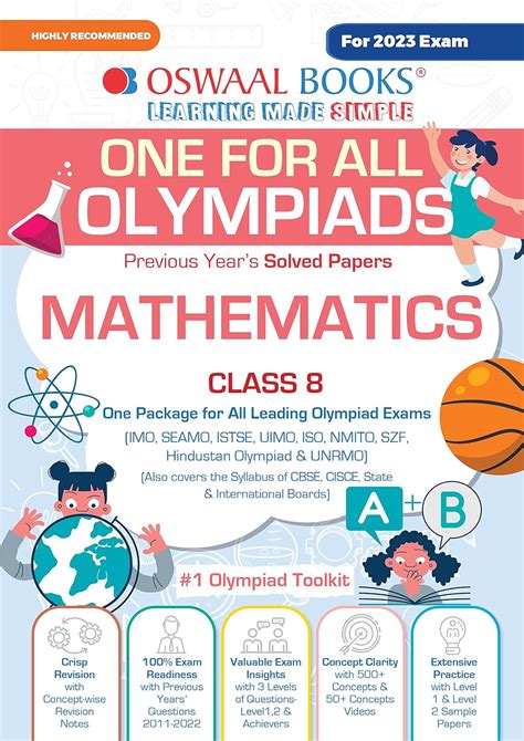 Buy Oswaal One For All Olympiad Previous Years Solved Papers, Class-8 ...