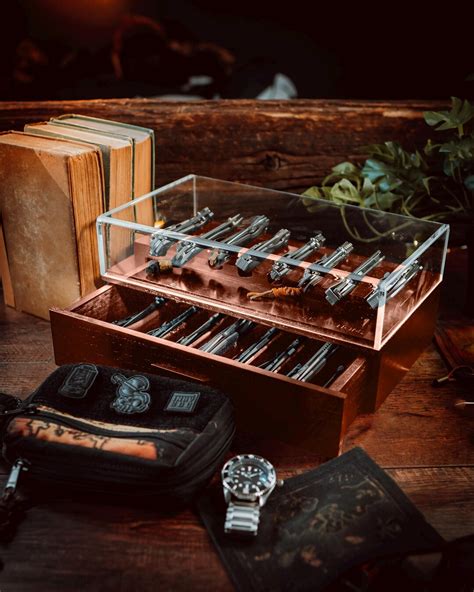 Wood Pocket Knife Display Case: 16-knife Organizer With Clear Cover - Etsy