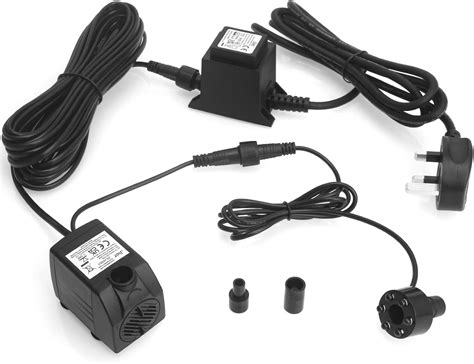 BARST Submersible Water Feature Pump,12V AC 800L/H Fountain Pump with 10m Power Cord & LED Light ...
