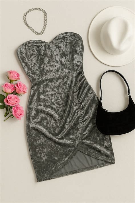 NIGHT IN CABANA SILVER VELOUR DRESS – Merche - Fashion Store