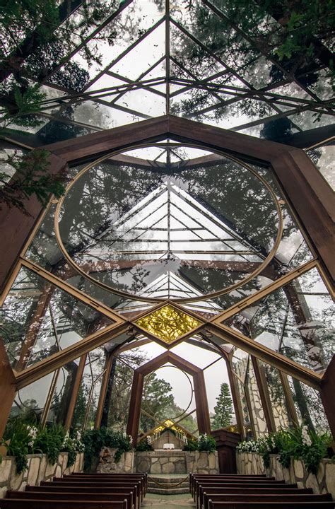 Enjoyed a Southern California Rainstorm in the Glass Chapel (Wayfarers Chapel - Lloyd Wright ...
