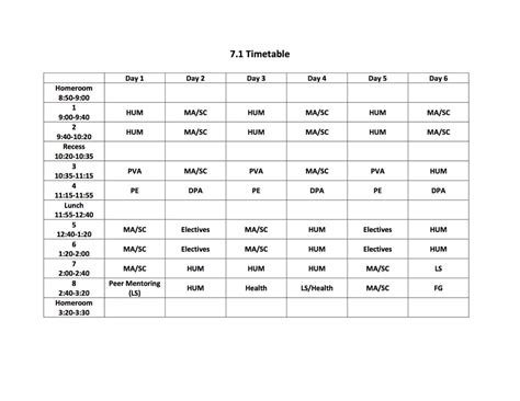 Image result for Class 7 HTML Timetable