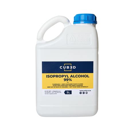 CUB3D 99% Isopropyl Alcohol - 5Lt - EC 3D Printing Supplies