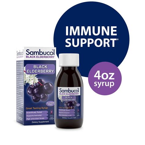 Sambucol Black Elderberry Original Immune Support Syrup - 4oz - Walmart.com