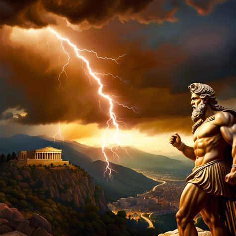 Zeus Throwing Lightning Bolt