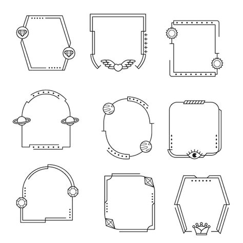 Frame collection with lineal style | Premium Vector
