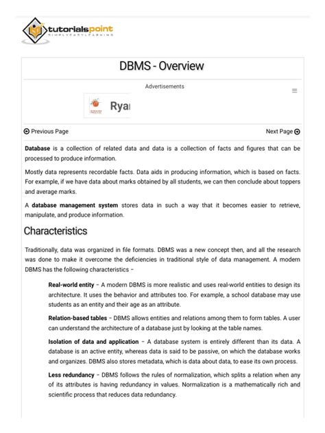 Image result for Database Tutorials Point PDF