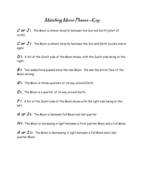 Matching Moon Phases | Schemes and Mind Maps Astronomy | Docsity ...