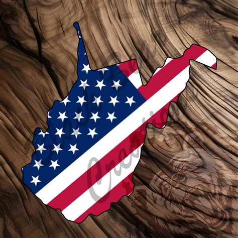 West Virginia American Flag Sticker - Etsy