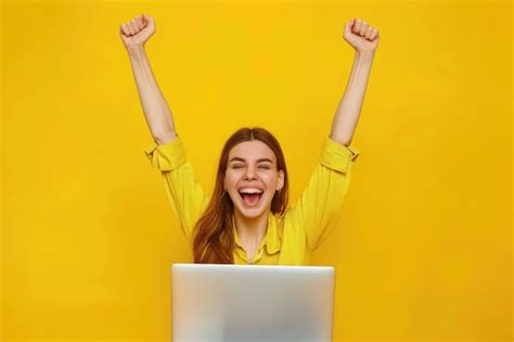 Happy Person Using Computer 的图像结果