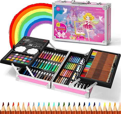 Spardar Art Set for Kids, 145 Pcs Kids Art Set Deluxe with Portable ...