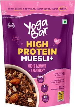Yogabar High Protein Muesli 850g | 21g Protein per serve | Choco Almond ...