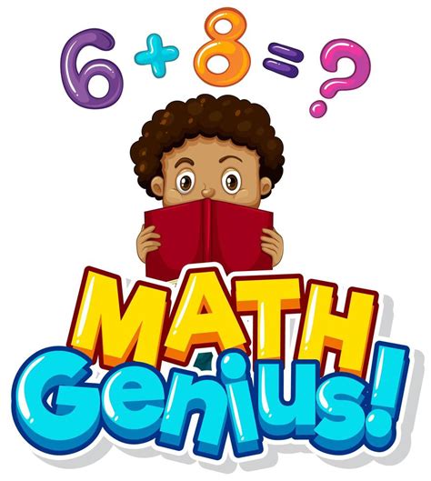 Math genius poster with boy doing homework 1142268 Vector Art at Vecteezy