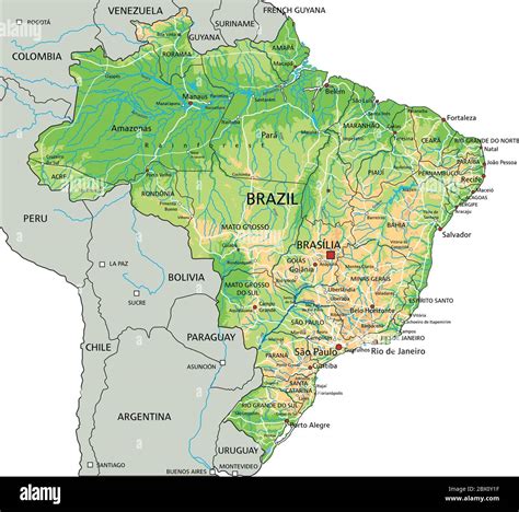 brazilian highlands physical map