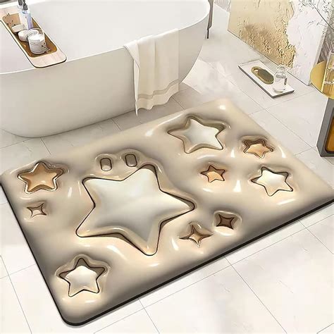 Buy ARURA (LABEL) Non Slip Bath Mat 3D Flower Bathroom Rugs Quick ...