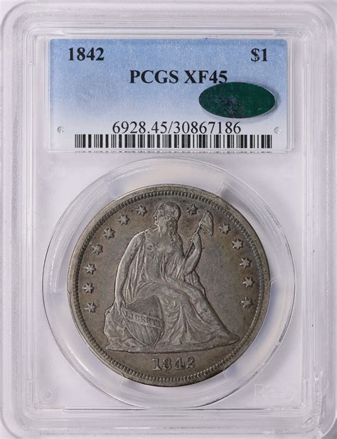 1842 Seated Liberty Silver Dollar PCGS XF-45 (CAC Green) (Toned) (Item ...