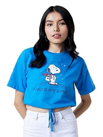 Buy The Souled Store Women Official Peanuts: I Need My Space Blue ...