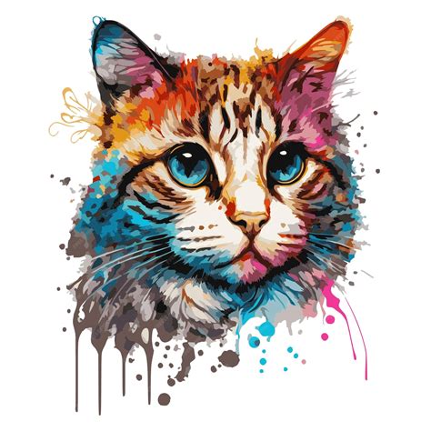 Portrait de chat coloré, style pop art wpap | Vecteur Premium généré à ...