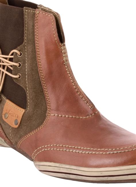 Brute Tan Tumbled Leather Chelsea Boot | Removable Lace & Twin-Colour ...