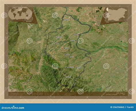 Vidin, Bulgaria. Low-res Satellite. Labelled Points of Cities Stock Illustration - Illustration ...