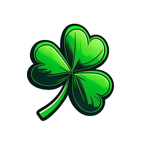 Green clover leaf, a symbol of St. Patrick's Day sticker 18873992 PNG