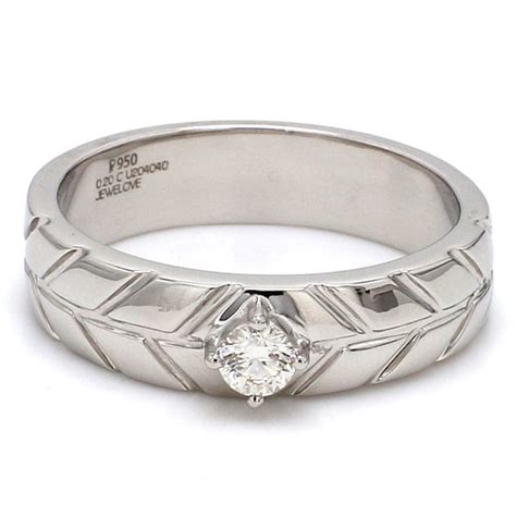 Front View of Platinum Solitaire Ring for Men by Jewelove JL PT 505