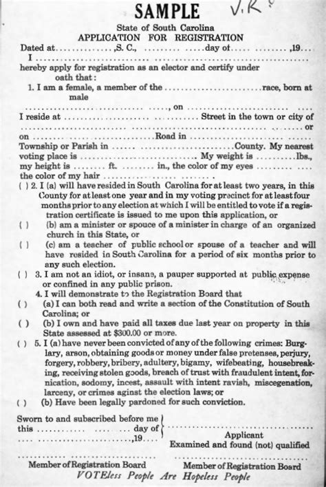 Voting Literacy Tests Examples 的图像结果