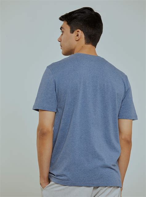 Buy Dark Pastel Melange Crew | Casual Blue Solid Crew Neck for Men ...