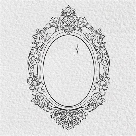 Elegant Vintage Mirror Tattoo Design