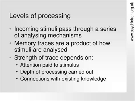 Image result for Levels of Processing model Levels of Processing Examples