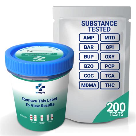 Mintegrity [200pk] - 12-Panel T-Cup Instant Urine Drug Test - (AMP/BAR ...