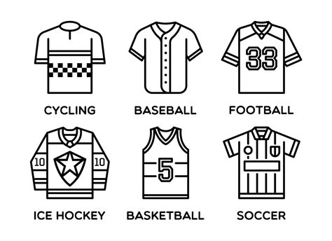 Popular Sports Jersey Icons Set 35045423 Vector Art at Vecteezy