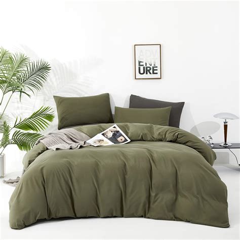 Amazon.com: Forxiexie Olive Green Comforter Set King Size Army Green ...