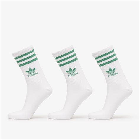 Чорапи adidas Mid Cut Crew Sock 3-Pack White/ Preloved Green/ Mgh Solid ...