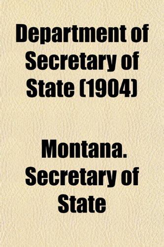 Buy Department of Secretary of State (1904) Book Online at Low Prices ...