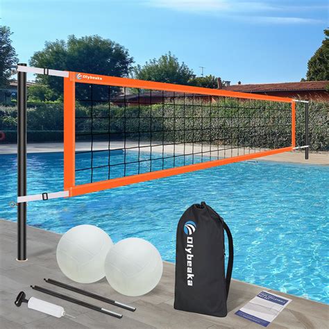 Base Free Swimming Pool Volleyball Net Set for Above Ground/Inground ...