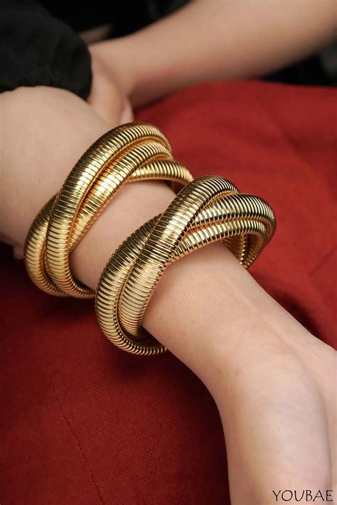 Aretta Tripple Layered Free Size Adjustable Anti Tarnish Bracelet-Gold ...