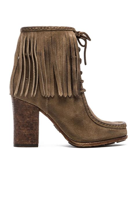 Frye Parker Fringe Short Boot in Grey | REVOLVE