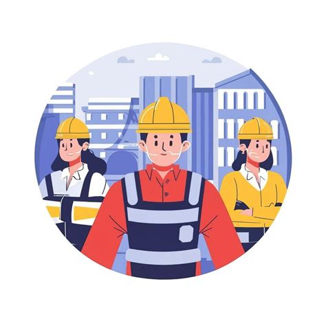 2d vector illustration safety civil protection and safety when working ...