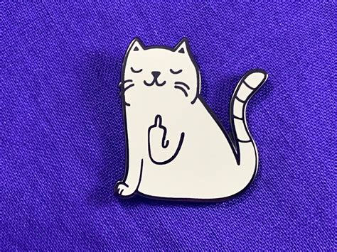 Middle Finger Cat Enamel Pin Gifts for Cat Lovers - Etsy