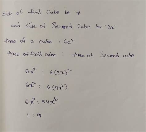 The sides of two cubes are in the ratio 1:3. What is the ratio of the ...