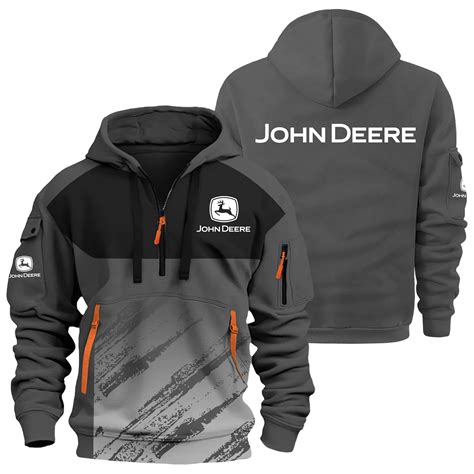 John Deere Exclusive Logo Half Zipper Hoodie OUFAHHZ3D0819A04JDZ - John ...