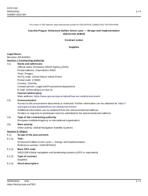 Fillable Online Legal Basis: 04/03/2021 1 / 4 Section I ... - euspa ...