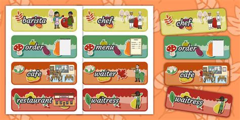 Autumn Market-Themed Cafe Vocabulary Labels (teacher made)