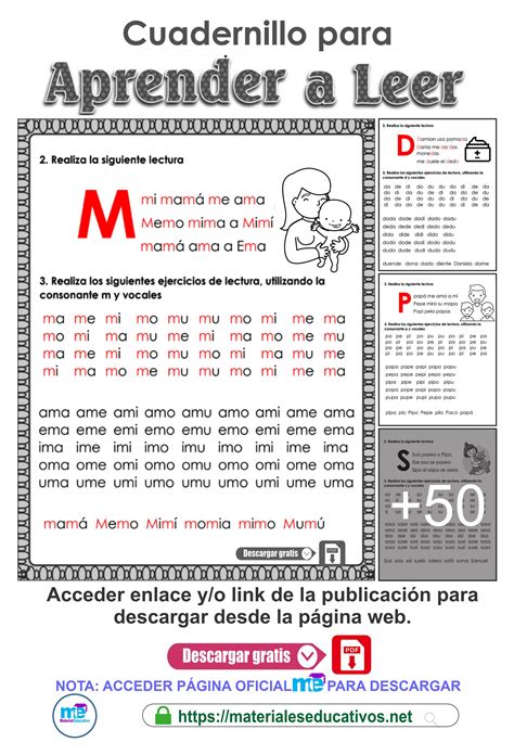 Cuadernillo para Aprender a Leer (4 tomos) | Como enseñar a leer ...