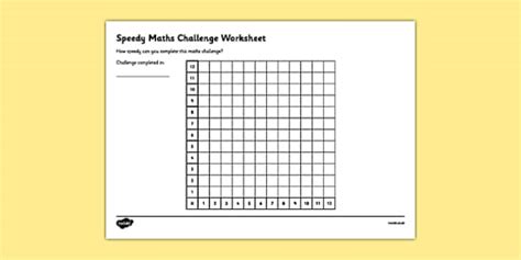Speedy Maths Challenge Worksheet 1