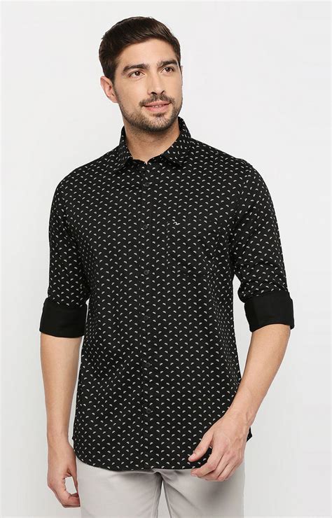 Spykar Men Black Cotton Regular Fit Full Sleeve Casual Shirt
