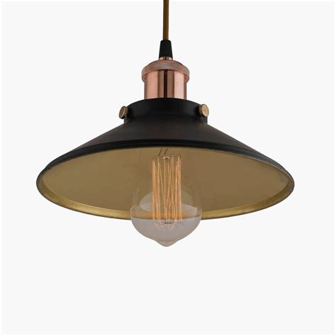 Buy HOMESAKE Corsica Black Metal Single Cone Pendant with Holder -23x15 ...