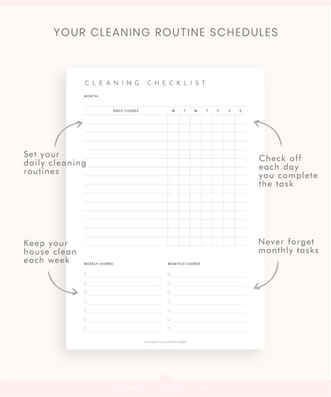 Buy Cleaning Checklist Printable, Home Cleaning Schedule, Weekly ...